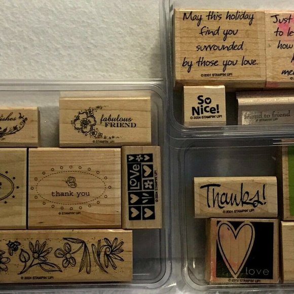 STAMPIN' UP! 15 Rubber Stamps New & Used Misc